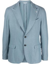 Manuel Ritz - Logo-Appliqué Twill Single-Breasted Blazer - Lyst