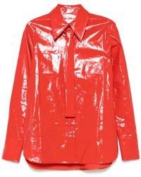 Jil Sander - Camisa Corbata Rojo - Lyst