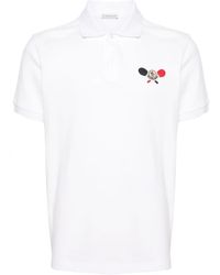 Moncler - Pikee-Poloshirt Mit Logo-Patch - Lyst