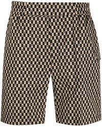 CoSTUME NATIONAL - Shorts a quadri con placca logo - Lyst