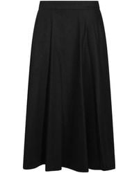 Max Mara - Jupe Mi-Longue Évasée À Design Plissé - Lyst