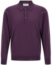 John Smedley - Dorset Long-Sleeve Polo Shirt - Lyst