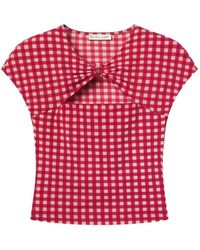 FRAME - Casino Gingham-Check Top - Lyst