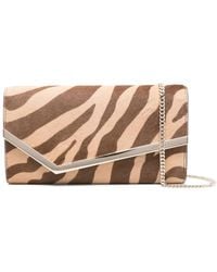 Jimmy Choo - Emmie Zebra-Print Clutch Bag - Lyst