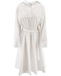 Nude - Elasticated-Waist Midi Shirt Dress - Lyst