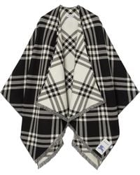Burberry - Check Wool Silk Cashmere Cape - Lyst