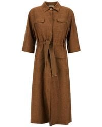 Herno - Linen Cotton Polyester Dress - Lyst