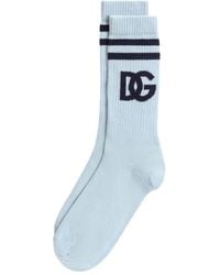 Dolce & Gabbana - Logo-Embellished Striped Socks - Lyst
