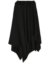 Yohji Yamamoto - Elasticated-Waist Asymmetric-Hem Skirt - Lyst