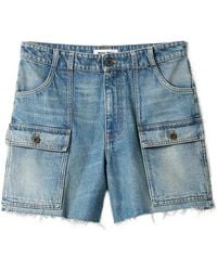 Miu Miu - Washed Patch-Pocket Denim Shorts - Lyst