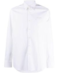 Prada - Logo-patch Long-sleeve Shirt - Lyst