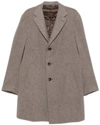 Canali - Single-Breasted Notched-Lapels Wool Coat - Lyst