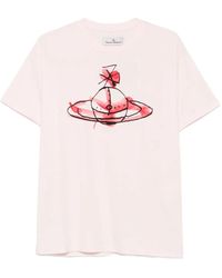 Vivienne Westwood - T-Shirt Met Orb-Print Van Biologisch Katoen - Lyst