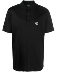 Giorgio Armani - Logo-embroidered Cotton Polo Shirt - Lyst