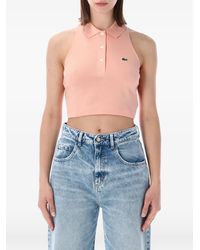 Lacoste - Sleeveless Cropped Polo Shirt - Lyst