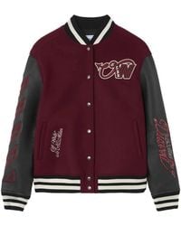 Off-White c/o Virgil Abloh - X Ac Milan Patch-Detail Bomber Jacket - Lyst