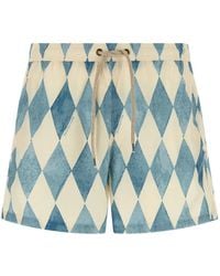 Ballantyne - Diamond-Print Drawstring Swim Shorts - Lyst