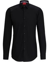 HUGO - Long-sleeve Cotton Shirt - Lyst
