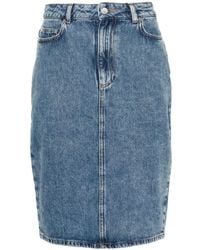 Moschino - Jupe en jean à applique logo - Lyst