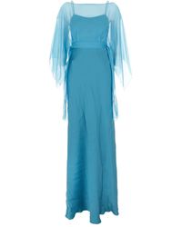 Alberta Ferretti - Abito Con Design A Strati E Mantella Superiore - Lyst