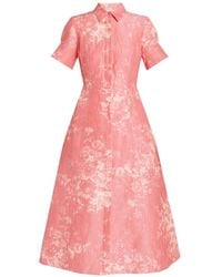 Erdem - Floral-Print Shirt Midi Dress - Lyst