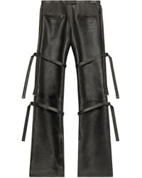 Courreges - Buckled Leather Straight-Leg Trousers - Lyst