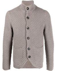 Canali - Textured-knit Merino Wool Cardigan - Lyst