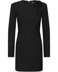 ROTATE BIRGER CHRISTENSEN - Crepe Mini Long-Sleeves Flower Dress - Lyst