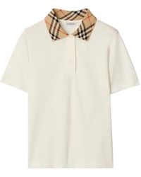 Burberry - Polo Con Colletto A Quadri - Lyst