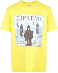 supreme pink and yellow striped shirt