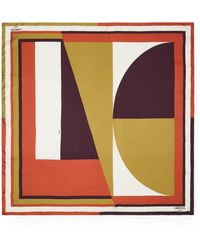 Lancel - Geometric-Print Silk Scarf - Lyst