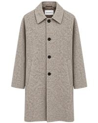 Amaranto - Herringbone-Weave Long-Sleeve Coat - Lyst