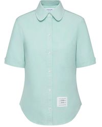 Thom Browne - Camicia Oxford Con Colletto Rotondo - Lyst