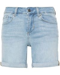 Liu Jo - Jeans-Shorts mit Logo-Schild - Lyst