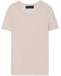 Nili Lotan - T-Shirt Nervuré Hettie À Col Rond - Lyst