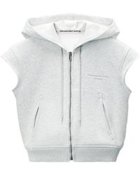 Alexander Wang - Zip-Up Short-Sleeve Hoodie - Lyst