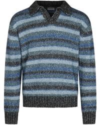 NN07 - Gestreifter Erling Pullover Mit Poloshirtkragen - Lyst