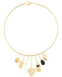 Aurelie Bidermann - 18Kt Vergoldete 'Barbizon' Halskette Mit Halbedelsteinen - Lyst