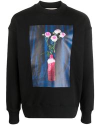 MSGM - Graphic-print Organic-cotton Sweatshirt - Lyst
