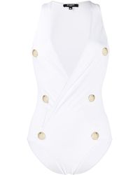 Balmain Badpak Met Sierknopen - Wit