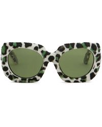 Marni - Leopard-print Oversize-frame Sunglasses - Lyst