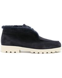 Santoni - Fur-trim Suede Desert Boots - Lyst