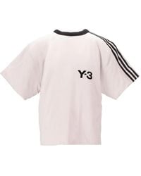 adidas - Y-3 Gewatteerd Gestreept T-Shirt - Lyst