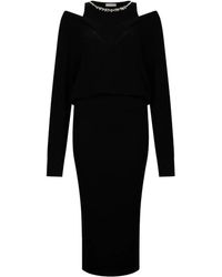 Liu Jo - Embellished Knit Midi Dress - Lyst