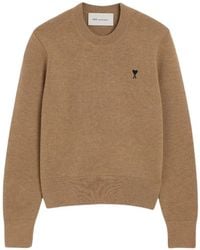 Ami Paris - Ami De Coeur Logo-Embroidered Jumper - Lyst