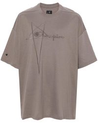 Rick Owens X Champion - T-shirt con ricamo - Lyst