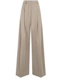 Thelatest - Pleated Wide-Leg Trousers - Lyst
