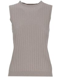 Peserico - Ribbed-Knit Tank Top - Lyst