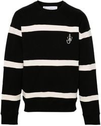 JW Anderson - Logo-embroidered Striped Sweatshirt - Lyst