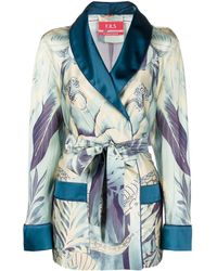 F.R.S For Restless Sleepers - Dione Jungle-print Silk Jacket - Lyst